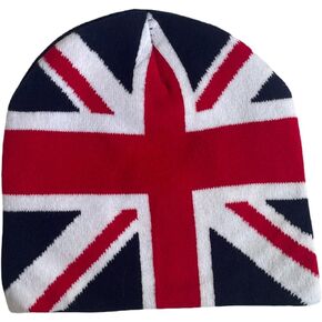 UK English Union Jack Flag Knitted Hat Skull Cap Winter Warm Acrylic Wool Beanie for Men Women