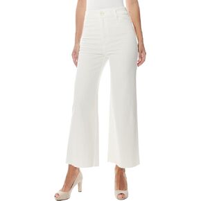 O A T NEW YORK Women's High Rise Wide Leg Denim Jeans, with Back Functional Pockets and Button Closure