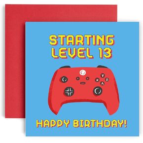 Huxters Happy 19th Birthday Card for Teens – Gaming Birthday Card for Boys and Girls, Grandson birthday – Computer game controller Funny Card– Unique Video Game Design – 14.8cm square (Age 19)…