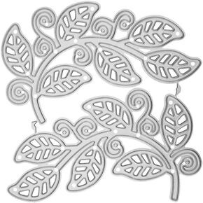 1Pc Sliver Leaves Branch Metal Cutting Dies Flower Leaf Cut Dies Mold Scrapbooking Stencil DIY Embossing Craft Die Cut Card Making Die-Cutting and Embossing