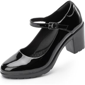Cusolemore Mary Jane Heels with Arch Support, Closed Round Toe Chunky Pumps for Women, Comfortable Block Heel Dress Shoes in Saudi Arabia