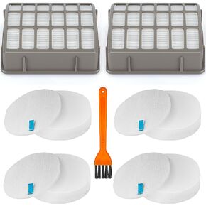 for Shark Navigator Professional NV60 NV70 NV80 Replacement Filter Upright Vacuum, with Shark Powered Lift-Away Corded Vacuum NV71 NVC80C NV90 NV95 UV420 Parts XFF80 XHF80, 8 Foam Felt +2 HEPA Filters