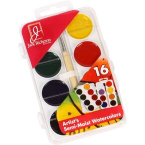 Jack Richeson 390016 Student Semi Moist Watercolor, Set of 16