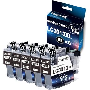 EASYPRINT (5X Black Pack) Compatible 3013xl Ink Cartridge Replacement for Brother LC3013 LC3013lx LC3013xxl Used for MFC-J491DW MFC-J497DW MFC-J690DW MFC-J895DW, (Black ONLY)