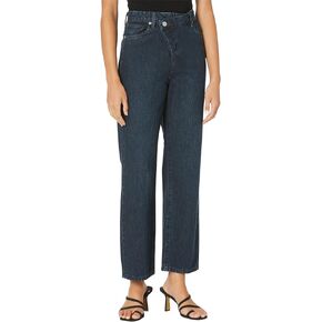[BLANKNYC] Womens Dark Indigo Five Pocket Straight Leg Jean with Overlap DetailJeans