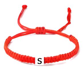 Initial Bracelets for Men and Women, Initial A-Z Heart Letter Charm Bracelets Handmade Adjustable Rope Bracelets for Teen Girls Boy Mom Best Friend Birthday Gifts (Red, P)