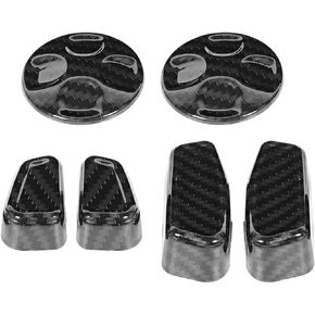 Qiilu Seat Handle Button Trim 6Pcs/Set Carbon Fiber Pattern Car Seat Side Adjustment Handle Button Cover Trim Fit for Maserati Ghibli 2014-17 ABS