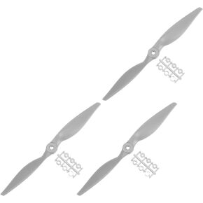 MECCANIXITY 3Pcs 13x6.5 Inch Propeller RC Propellers 2-Vane Blades Props Gray with Adapter Rings for RC Airplane Aircraft Prop Replacement