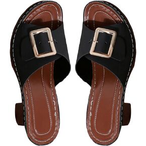 SweatyRocks Women's Metal Chain Decor Open Toe Heeled Sandals Low Block Dress Pumps Shoes