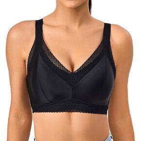Women's Lace Wireless Push Up Bra Silicone Soft Support Seamless Comfortable Wire Free Bralette