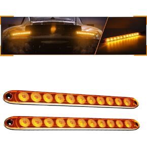 2pcs Red 16 inches 11 LED IP65 Waterproof Sealed Trailer Light Bar for Park Turn Signal Light Tail Brake Light Stop Bar Truck Trailer Marker ID Bar