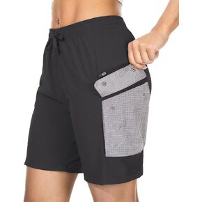 Womens Hiking Cargo Shorts Quick Dry Lightweight Summer Shorts for Women Travel Outdoor with Zipper Pockets
