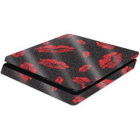 MightySkins Glossy Glitter Skin for Sony PS4 Slim Console - Kiss Me | Protective, Durable High-Gloss Glitter Finish | Easy to Apply, Remove, and Change Styles | Made in The USA