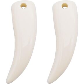 Julie Wang 90PCS Resin Halloween Wolf Teeth Charm Animal Tooth Pendant for Necklace Earring Bracelet Jewelry Making Home Decoration Craft DIY Supplies