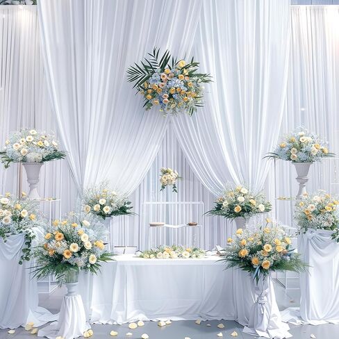 50ft x 10ft Wrinkle Free Ivory Wedding Backdrop Curtains for Party Bridal Shower Reception Decorations Ivory Fabric Curtain Backdrops Drapes for Photography Baby Shower Birthday Background in Saudi Arabia