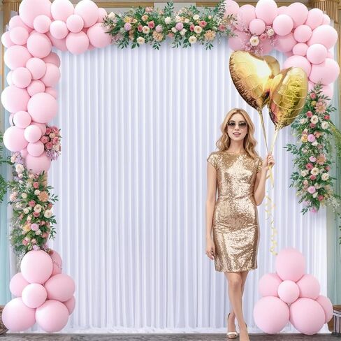 50ft x 10ft Wrinkle Free Ivory Wedding Backdrop Curtains for Party Bridal Shower Reception Decorations Ivory Fabric Curtain Backdrops Drapes for Photography Baby Shower Birthday Background in Saudi Arabia