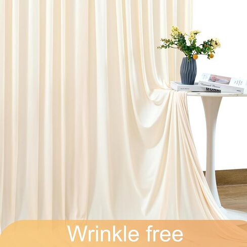 50ft x 10ft Wrinkle Free Ivory Wedding Backdrop Curtains for Party Bridal Shower Reception Decorations Ivory Fabric Curtain Backdrops Drapes for Photography Baby Shower Birthday Background in Saudi Arabia