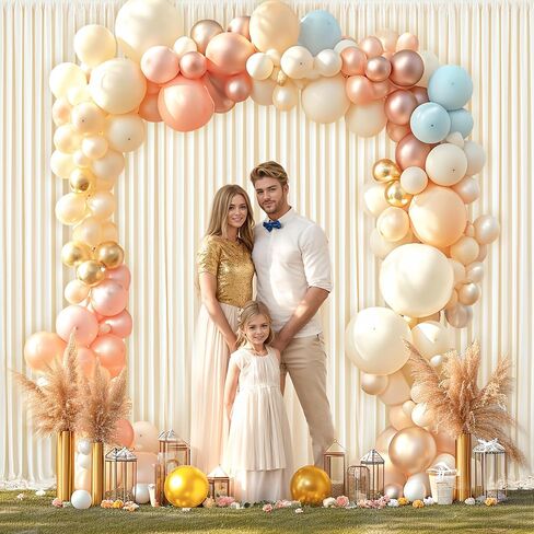 50ft x 10ft Wrinkle Free Ivory Wedding Backdrop Curtains for Party Bridal Shower Reception Decorations Ivory Fabric Curtain Backdrops Drapes for Photography Baby Shower Birthday Background in Saudi Arabia