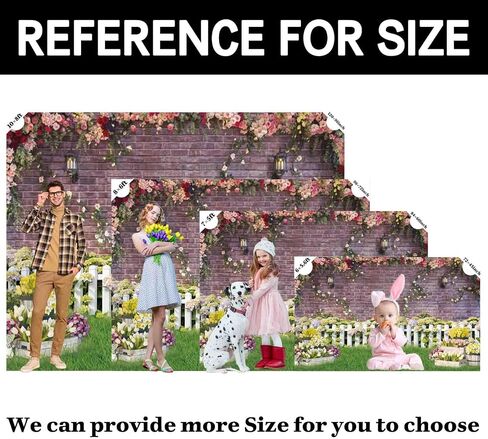 7x5ft Fabric Easter Spring Garden Photography Backdrop Flower Fence Rose Pink Brick Wall Background Floral Kids Newborn Baby Portrait Photo Booth Props in Saudi Arabia