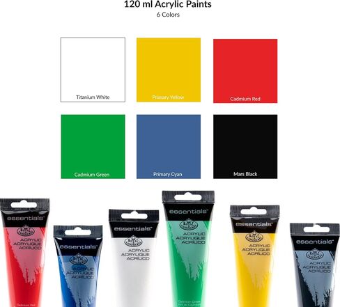 Royal & Langnickel Artist Tube Paint with Bonus Brushes, 120ml, 6-Pack in Saudi Arabia