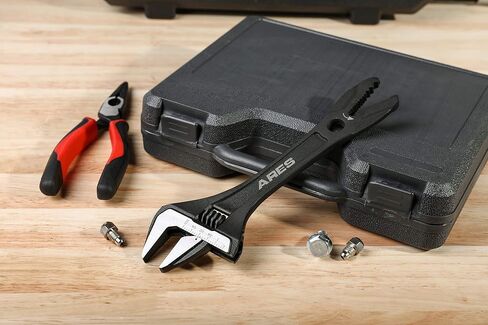ARES 70303-53mm Stubby Adjustable Wrench - Stubby, Ultra Thin Design for Quick Access to Tight Spaces - Mouth is 30 Percent Deeper than Normal in Saudi Arabia