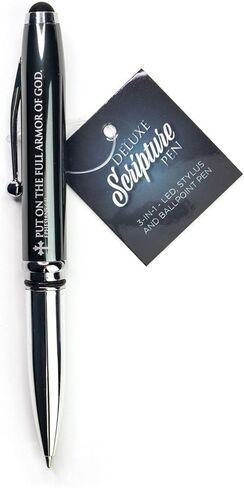 قلم هدايا مسيحي كل شيء ممكن مع كتاب منقوش وإضاءة LED - مارك 9:23 - أقلام آية الكتاب المقدس الفاخرة مع قلم - أقلام الكتاب المقدس الملهمة - أقلام مسيحية للنساء والرجال in Kuwait