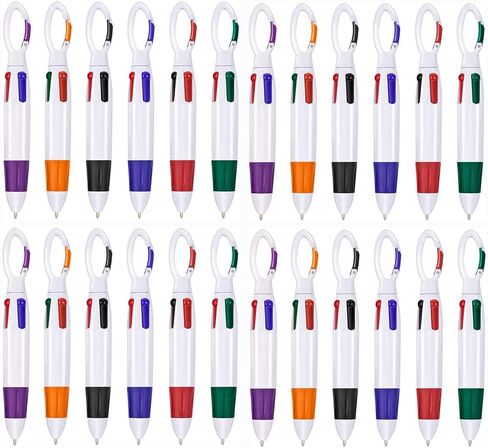 Badge Pens for Nurses, Shuttle Pens 4 Color in One, In Bulk with Keychain Retractable Multicolor For Office School Students Gift (24 pieces) in Saudi Arabia