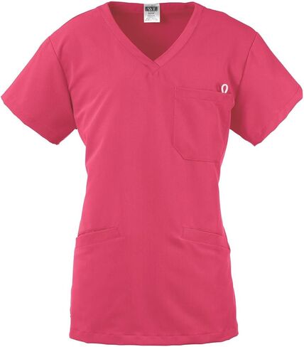 Medline Healthcare 5582PNKM Berkley AVE. Women's Scrub Top with 3 Pockets, Medium, Pink in Saudi Arabia