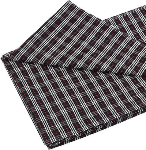 BENECREAT 80.7x57 Inch Soft Tartan Fabric, Black White & Red Tartan Print Cotton Craft Fabric Material for Clothing Bedding Material Craft & Home Furnishing in Saudi Arabia