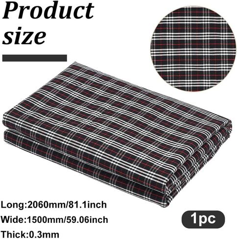 BENECREAT 80.7x57 Inch Soft Tartan Fabric, Black White & Red Tartan Print Cotton Craft Fabric Material for Clothing Bedding Material Craft & Home Furnishing in Saudi Arabia