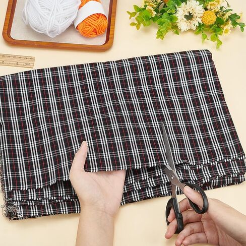 BENECREAT 80.7x57 Inch Soft Tartan Fabric, Black White & Red Tartan Print Cotton Craft Fabric Material for Clothing Bedding Material Craft & Home Furnishing in Saudi Arabia