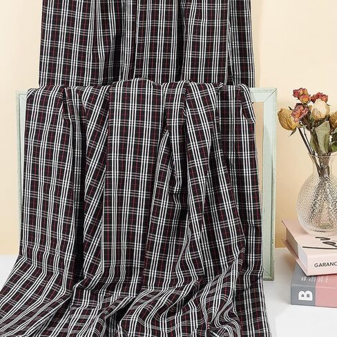 BENECREAT 80.7x57 Inch Soft Tartan Fabric, Black White & Red Tartan Print Cotton Craft Fabric Material for Clothing Bedding Material Craft & Home Furnishing in Saudi Arabia