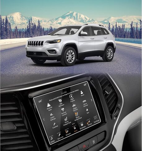 لـ 2019-2023 Jeep Cherokee 8.4 بوصة واقي شاشة من الزجاج المقسى 9H صلابة مضادة لبصمات الأصابع ومضادة للخدش ومضادة للوهج ملحقات شاشة LCD تعمل باللمس (ليست لسيارة Jeep Grand Cherokee 8.4 بوصة) in Kuwait
