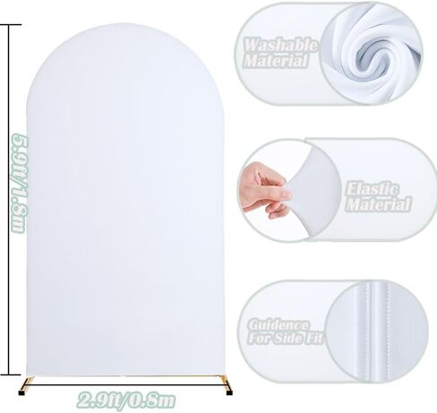 Fitted Arch Backdrop Stand Cover,Spandex Chiara Backdrop Fabric Two-Sided Arch Backdrop Panels Cover for Wedding Ceremony Birthday Party Baby Shower Banquet Decoration (2.6 X 6 Ft,Pink) in Saudi Arabia
