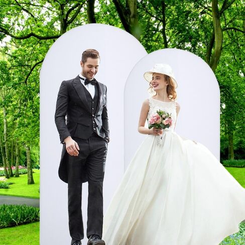 Fitted Arch Backdrop Stand Cover,Spandex Chiara Backdrop Fabric Two-Sided Arch Backdrop Panels Cover for Wedding Ceremony Birthday Party Baby Shower Banquet Decoration (2.6 X 6 Ft,Pink) in Saudi Arabia