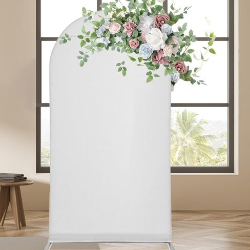 Fitted Arch Backdrop Stand Cover,Spandex Chiara Backdrop Fabric Two-Sided Arch Backdrop Panels Cover for Wedding Ceremony Birthday Party Baby Shower Banquet Decoration (2.6 X 6 Ft,Pink) in Saudi Arabia