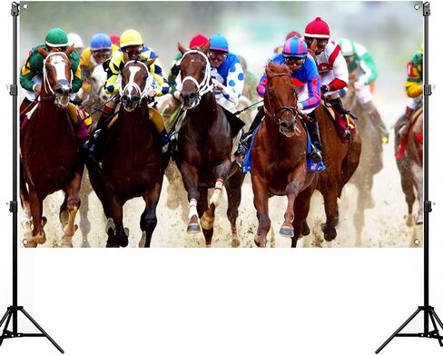 Nepnuser Kentucky Derby Photo Booth Backdrop Churchill Downs Horse Racing Indoor Outdoor Party Photography Home Wall Background Decoration (7×5ft) in Saudi Arabia