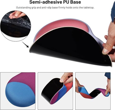 Keyboard Wrist Rest - Sets of Hand Pads for Computer or Office, Ergonomic Mouse Pad with Wrist Support, Padded Mouse Pad Set, Desktop Wrist Rest, Memory Foam for Keyboard (Orange-Blue) in Saudi Arabia