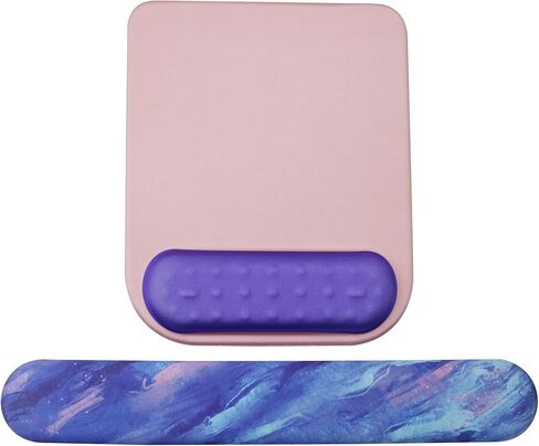 Keyboard Wrist Rest - Sets of Hand Pads for Computer or Office, Ergonomic Mouse Pad with Wrist Support, Padded Mouse Pad Set, Desktop Wrist Rest, Memory Foam for Keyboard (Orange-Blue) in Saudi Arabia