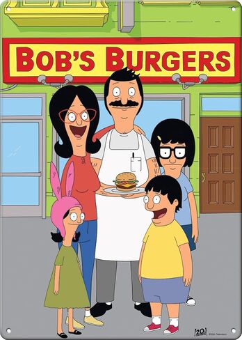 لافتة Ata-Boy Bobs Burgers Louise وTina وLinda Gene وBob المعدنية مقاس 11.5 بوصة × 8.25 بوصة in Saudi Arabia
