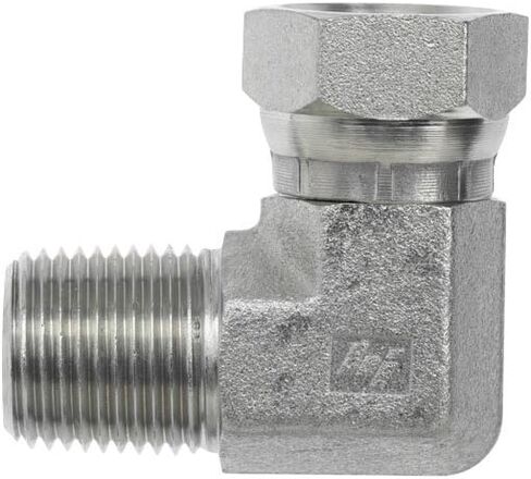 Brennan 1501-08-06-FG Forged Steel Tube Fitting, 90 Degree Elbow, 1/2-14 NPTF Male x 3/8-18 NPSM Female Swivel in Saudi Arabia