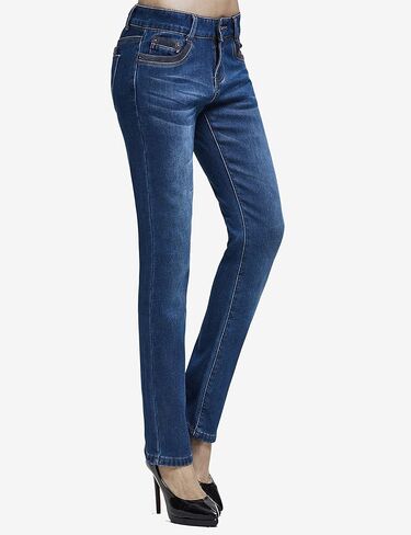 Camii Mia-Womens-Fleece-lined-Jeans-Winter Jeans بناطيل تدفئة حرارية من قماش الدنيم Jeggings مقاس نحيف in Kuwait