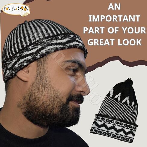 2 Pcs Hat Islam Taqiya Takke Cap Wool Kufi Koofi Kofi Stretch Handmade Knitted Topi Egyptian Cap Islamic Muslim Prayer Beanie Men in Saudi Arabia