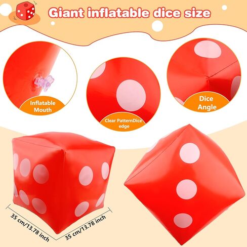 8 Pack Jumbo Inflatable Dice Large Blow Up Dice Giant Dice Game Toys for Outdoor Board Game Summer Beach Swimming Pool Party Props (Color Style 2) in Saudi Arabia