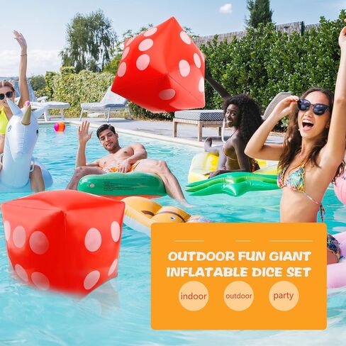 8 Pack Jumbo Inflatable Dice Large Blow Up Dice Giant Dice Game Toys for Outdoor Board Game Summer Beach Swimming Pool Party Props (Color Style 2) in Saudi Arabia
