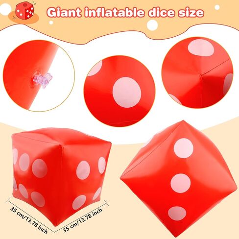 8 Pack Jumbo Inflatable Dice Large Blow Up Dice Giant Dice Game Toys for Outdoor Board Game Summer Beach Swimming Pool Party Props (Color Style 2) in Saudi Arabia