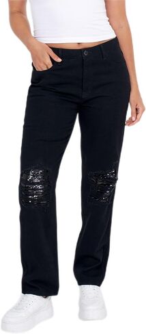 Seven7 Women's Misses Mirrorball Straight Jean in Saudi Arabia