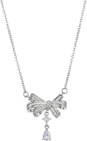 Bow Necklace for Women Gold Bow Necklace Silver Bow Necklace Pearl Bow Necklace White Bow Necklace Pearl Beaded Necklace Wedding Bow Necklace Jewelry for Women Girls in Saudi Arabia