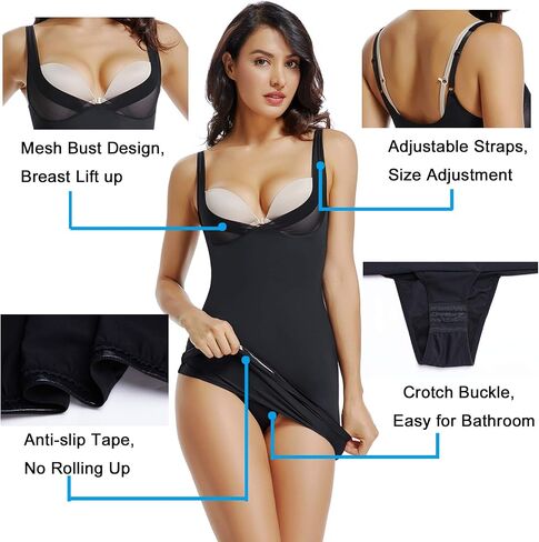 JOYSHAPER Womens Full Slips for Under Dress V Neck Tummy Control Body Slimmimg Shapewear Slip in Saudi Arabia