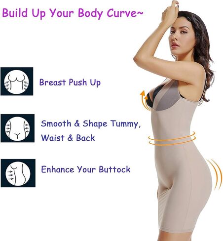JOYSHAPER حريمي زلات كاملة تحت الفستان، رقبة على شكل حرف V، تحكم في البطن، ملابس تنحيف الجسم in Kuwait